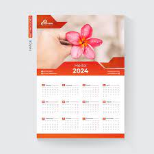 One Page 2024 Calendar Design