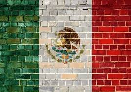 Mexico Flag On A Brick Wall Royalty