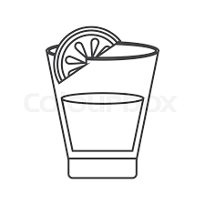 Flat Design Tequila Shot And Lime Icon