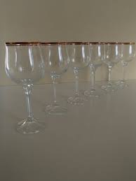 Crystal Wine Glasses With Gold Rim