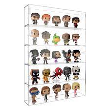 Premium Wall Display Case Shelves For Funko Pop Adustable Shelves For 16 Funko Pop Boxes Or 25 Unboxed Collectibles Hinged Locking Door