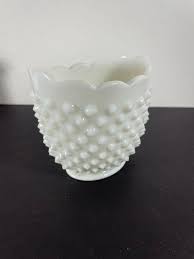 Fenton Milk Glass Hobnail Sooner Vase