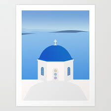 Blue Dome Church Oia Santorini