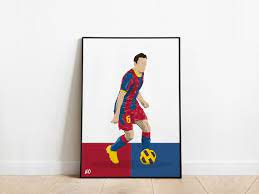 Barcelona Icon Football Poster Print A3