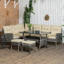 Outsunny 6 Pcs Outdoor Patio Dining