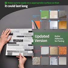 Longking Self Adhesive Light Gray Marble Tile 12 In X 12 In Vinyl L And Stick Tile Backsplash For Kitchen 9 Sq Ft Box