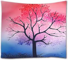 Abstract Tree Watercolor Painting Pink