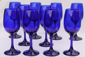 Libbey Premiere Cobalt Blue Glass White