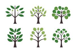 Set Of Green Tree Vector Ilration