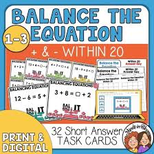 Balancing Equations Task Cards