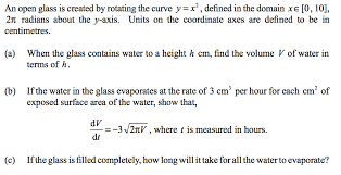 Rate Of Evaporation Of A Vase