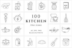 Kitchen Icon Set Cooking Ilration