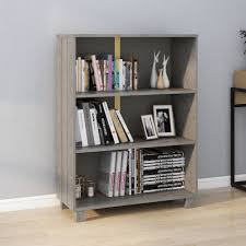 Madesh Wooden Bookcase With 3 Shelves