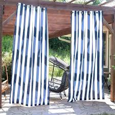 Sunnydaze Designer Eyelet Indoor Outdoor Curtain Panels 52 X 108 Blue White Stripe Set Of 2
