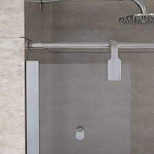 Luxway Poseidon 60 In W X 70 In H Fixed Frameless Splash Panel And Curtain Rod Shower Door In Chrome With Clear Glass Shelf