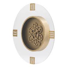 A B Home Gold Gears Round Wall Clock