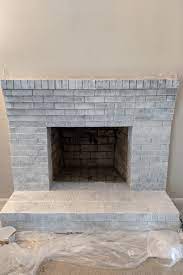 Chalk Paint Whitewash Brick Fireplace