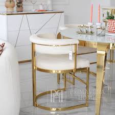 Designer Glamor Chair Gold Boucle