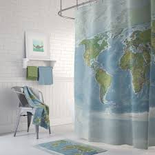Map Shower Curtain Topographic Home