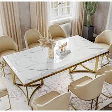 White Marble Modern Dining Table