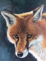 Fox Painting Original Oil Red Fox