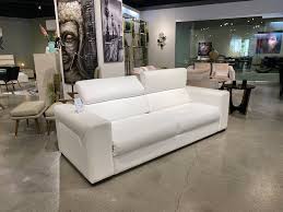 Modern Italian White Leather Sofa Bed