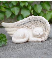 Pet Statue Angel Cat Goodnight My