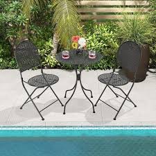 Costway 3 Pieces Metal Patio Bistro Set