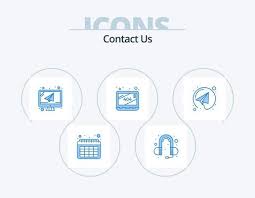 Contact Us Blue Icon Pack 5 Icon Design