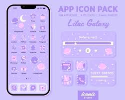 Lilac Galaxy App Icon Pack Celestial