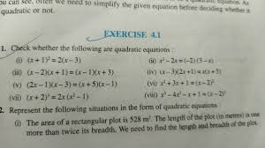 Quadratic Or Not Exercise 4 1 1 Check