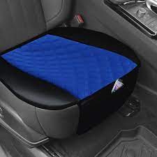 Fh Group Faux Leather 21 In X 21 In X 1 In Seat Cushion Pad With Front Pocket Front Set Blue