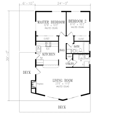 Ranch Style House Plan 2 Beds 1 Baths