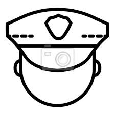 Police Man Face Icon Outline Police