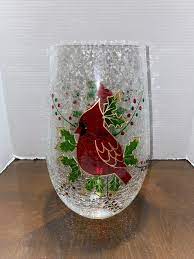Ed Glass Hurricane Vase With