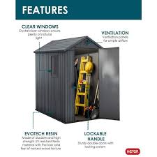 Keter Darwin 4x6 Heavy Duty Outdoor Shed For Garden Accessories And Tools Gray
