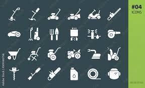 Gardening Tools Solid Icons Set Set Of