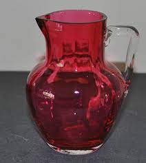 Antique Cranberry Glass Jug 4 Tall