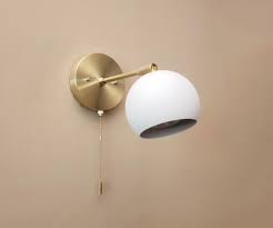 Pull Chain Adjustable Wall Light Gold