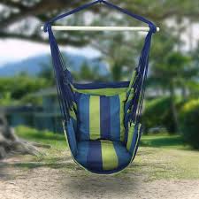 Sorbus Blue Hanging Rope Hammock Chair