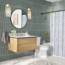 White Chevron Shower Curtain Thd