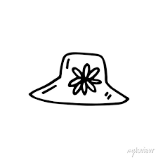 Hat With Flower For Gardening Vector