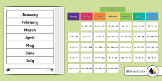 Step Equations Math Classroom Calendar
