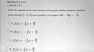 Equation Of The Linear Function