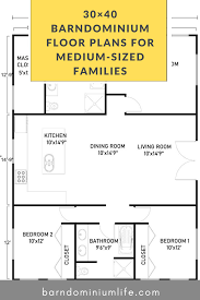 30 40 Barndominium Floor Plans For