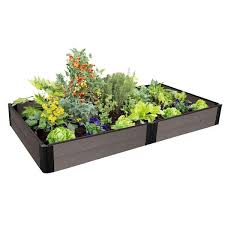 Frame It All Weathered Wood Raised Garden Bed 4 X 8 X 11 1 Profile