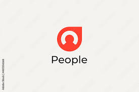 Abstract People Logo Orange Geometric