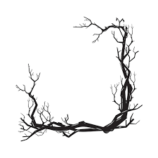 Branches Tree Roots Frame Woodcut