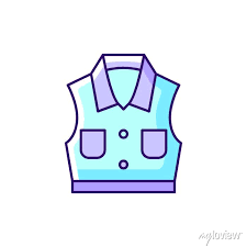 Denim Vest Blue Rgb Color Icon Jacket
