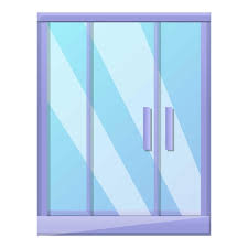 Vector Door Shower Stall Icon Cartoon